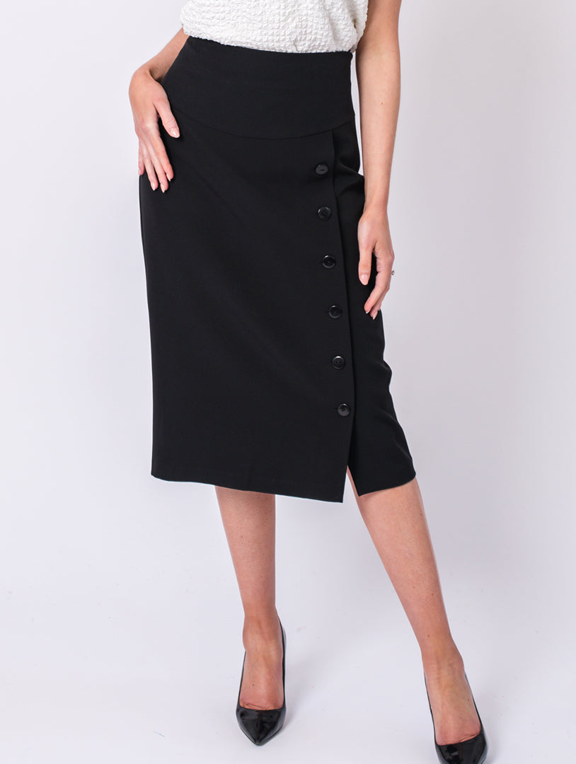 Button Skirt Black