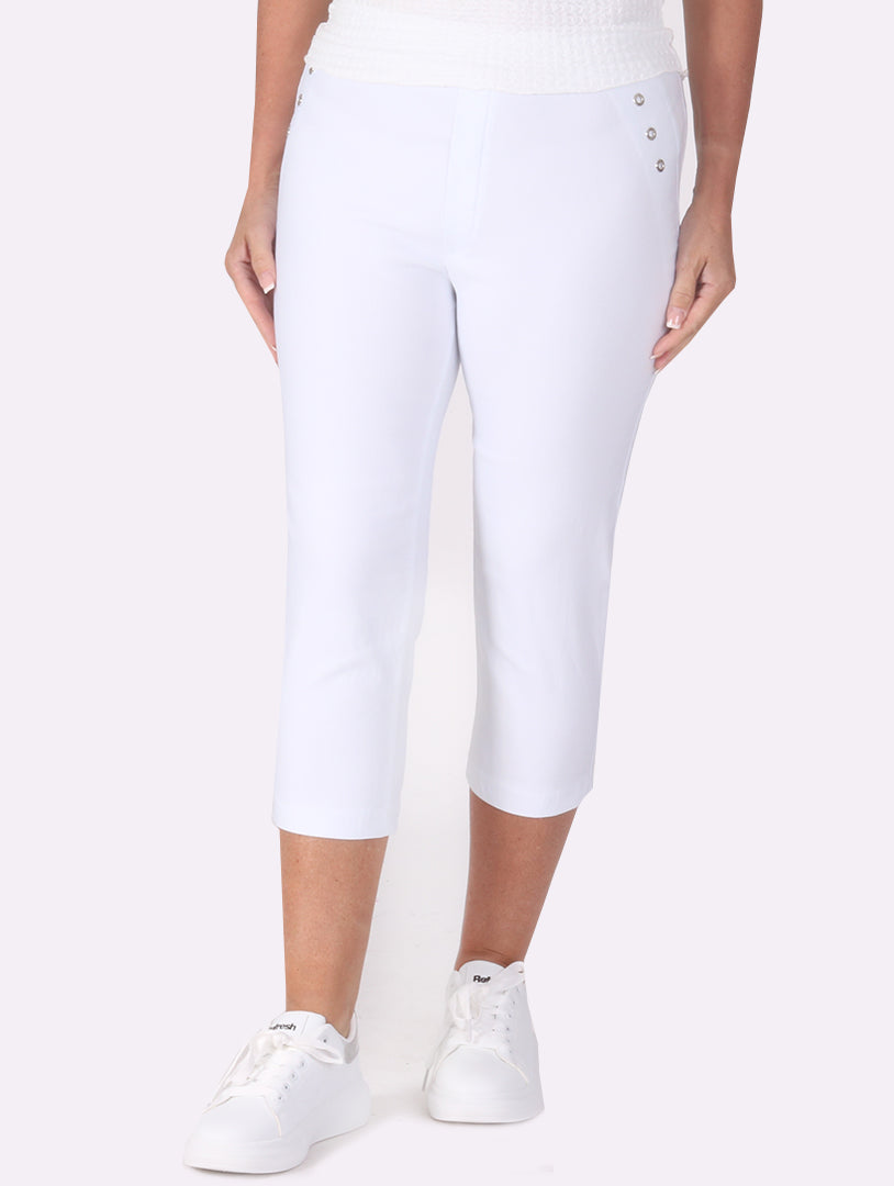 Eyelet Crop - White