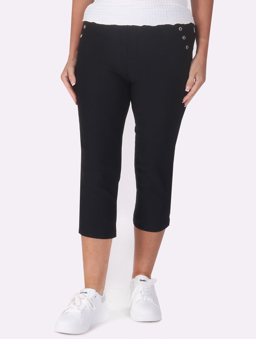 Eyelet Crop - Black