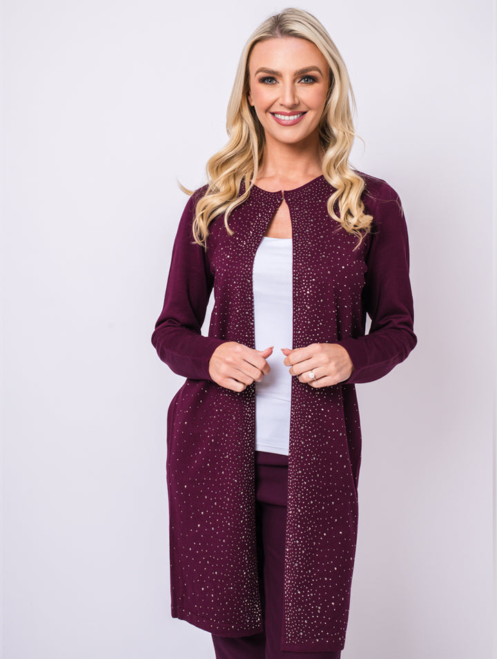 Diamonte Cardigan - Plum