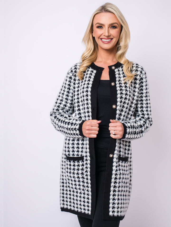 Luxury Cardigan - Black/White