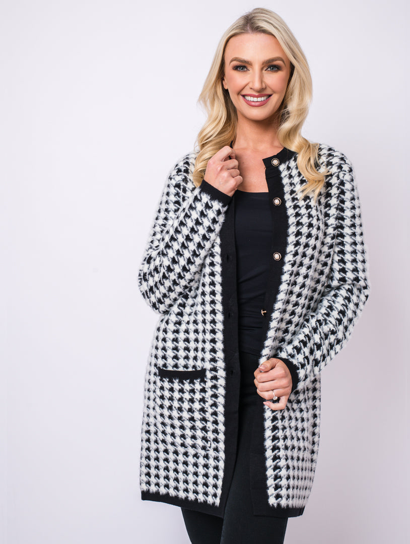 Luxury Cardigan - Black/White