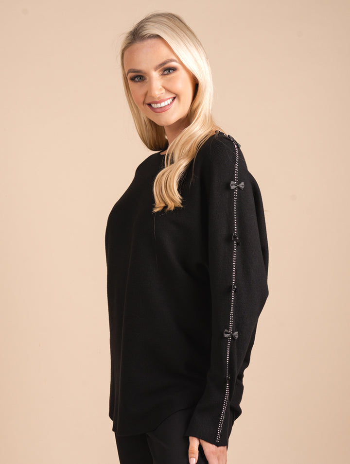 Luxury Bow Knitwear - Black