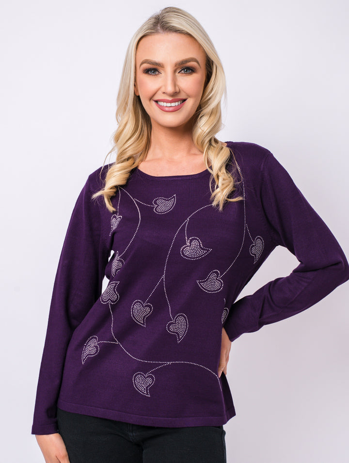 Diamonte Knit - Plum