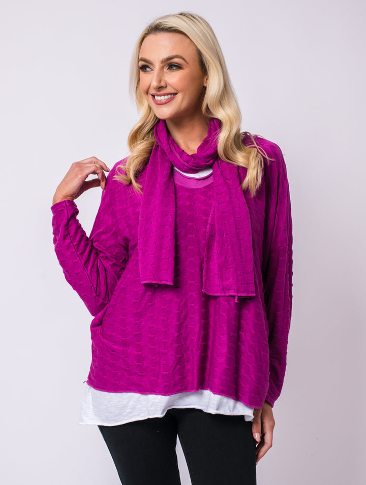 Scarf Top - Magenta