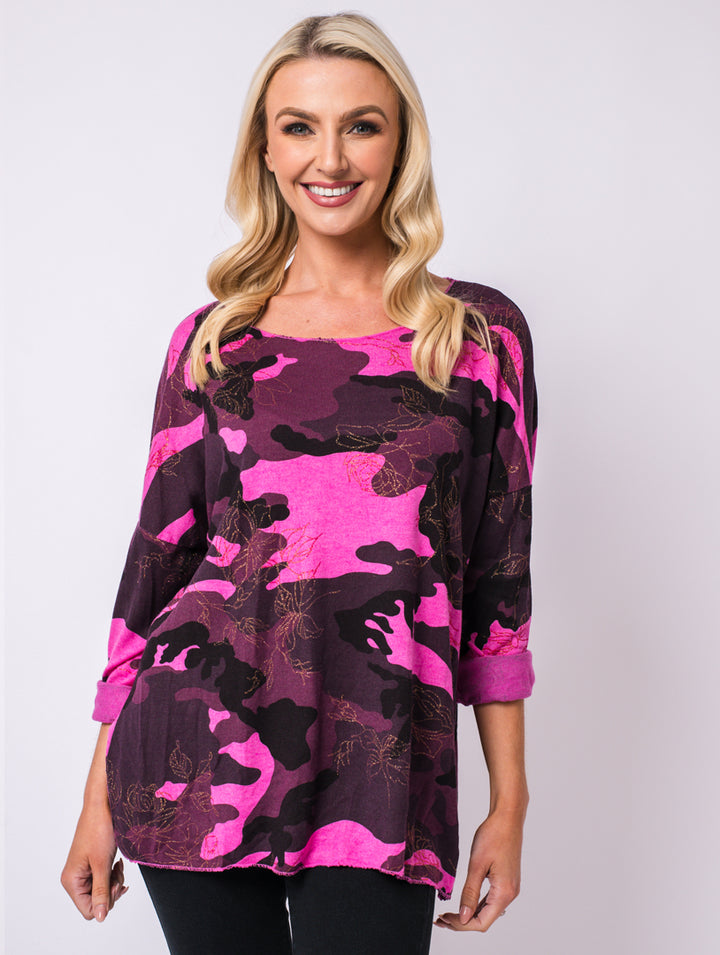 Print Top - Cerise