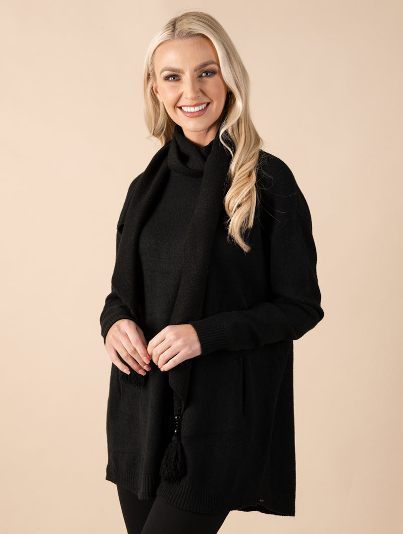 Scarf Top - Black