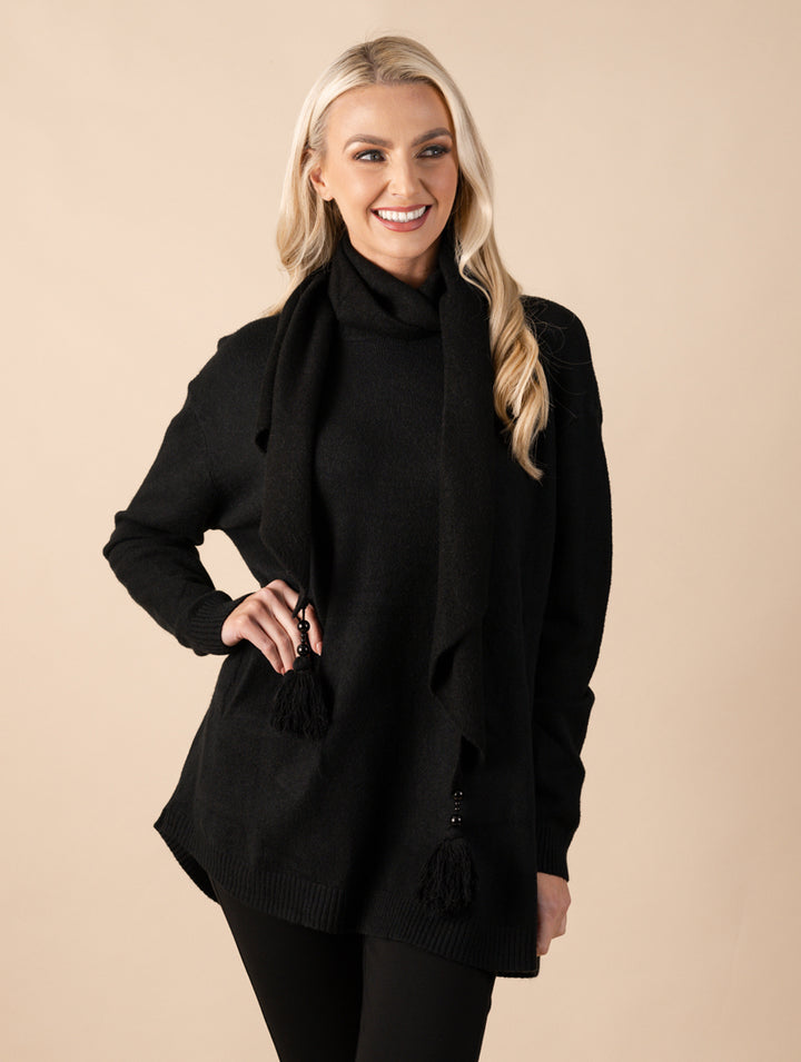 Scarf Top - Black