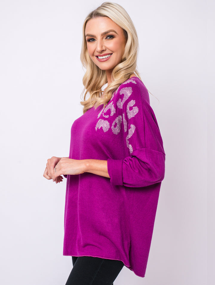 Side Print Top - Magenta