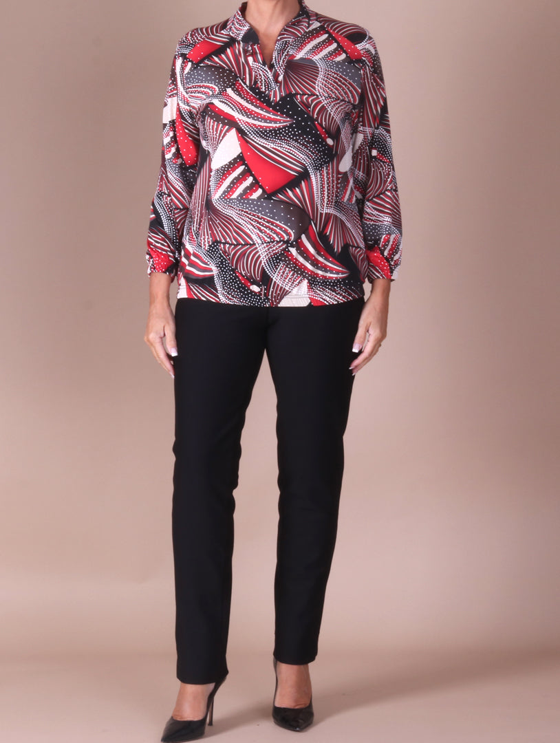 3/4 Sleeve Blouse - Red