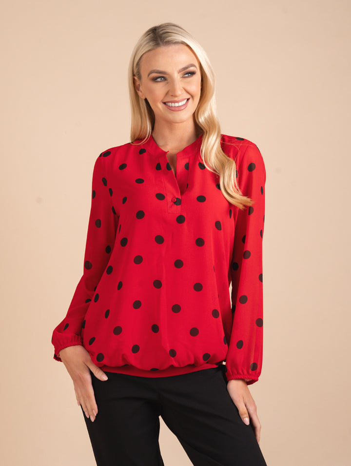 Polka Dot Top - Red/Black