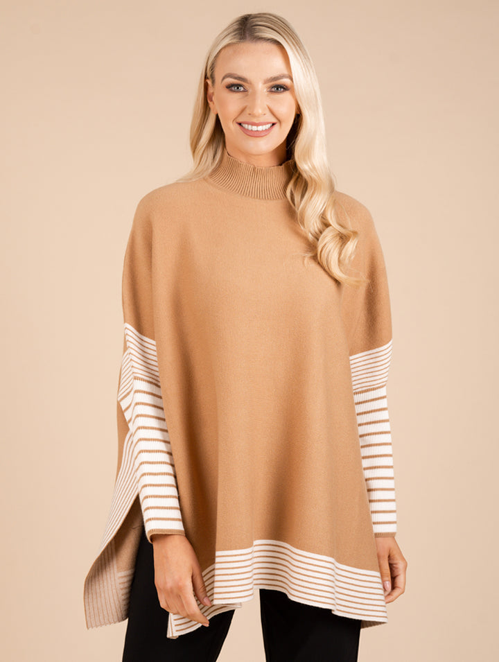 Stripe Knitwear - Camel/Cream