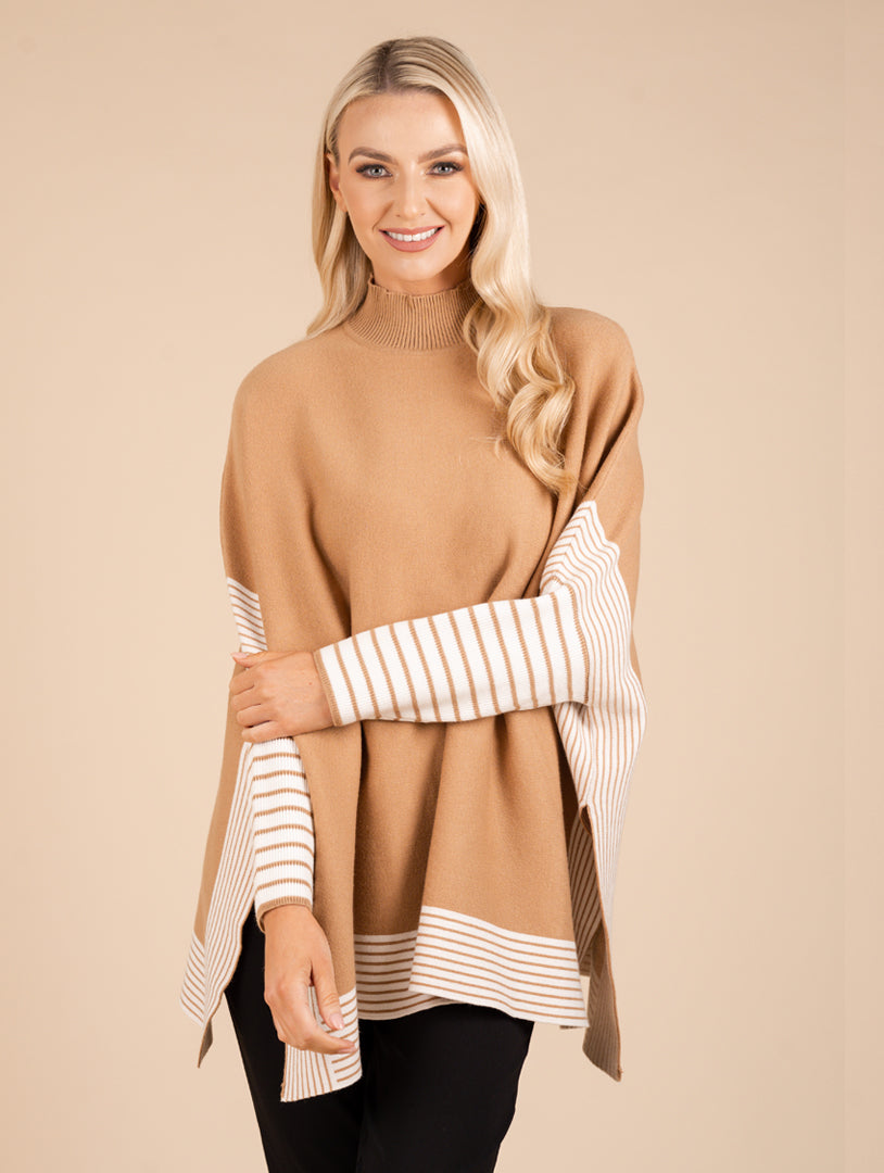 Stripe Knitwear - Camel/Cream