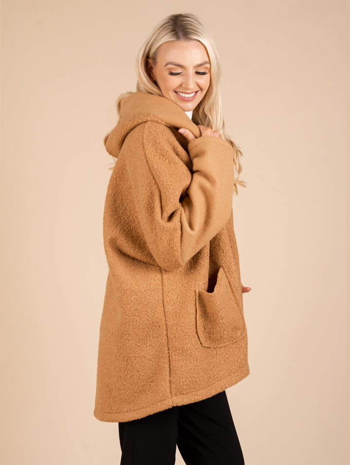 Zip Hooded Jacket - Camel