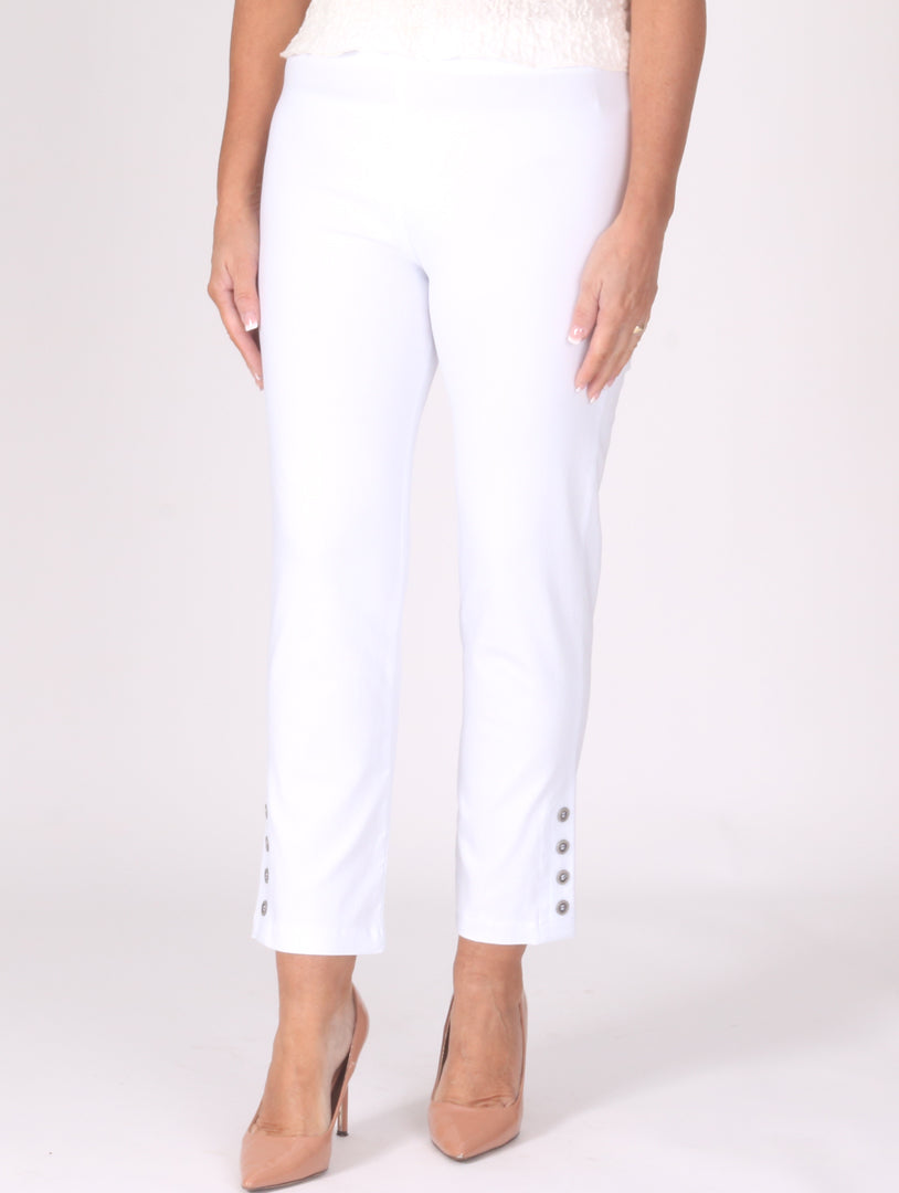 Button Moda Trousers - White