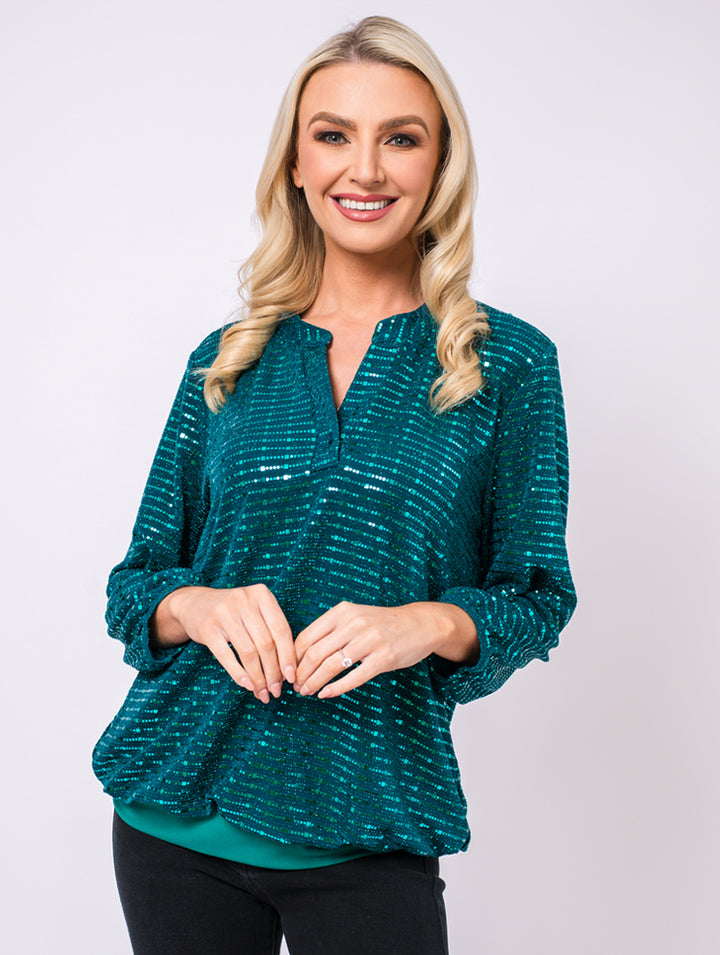 Sequin Top - Jade