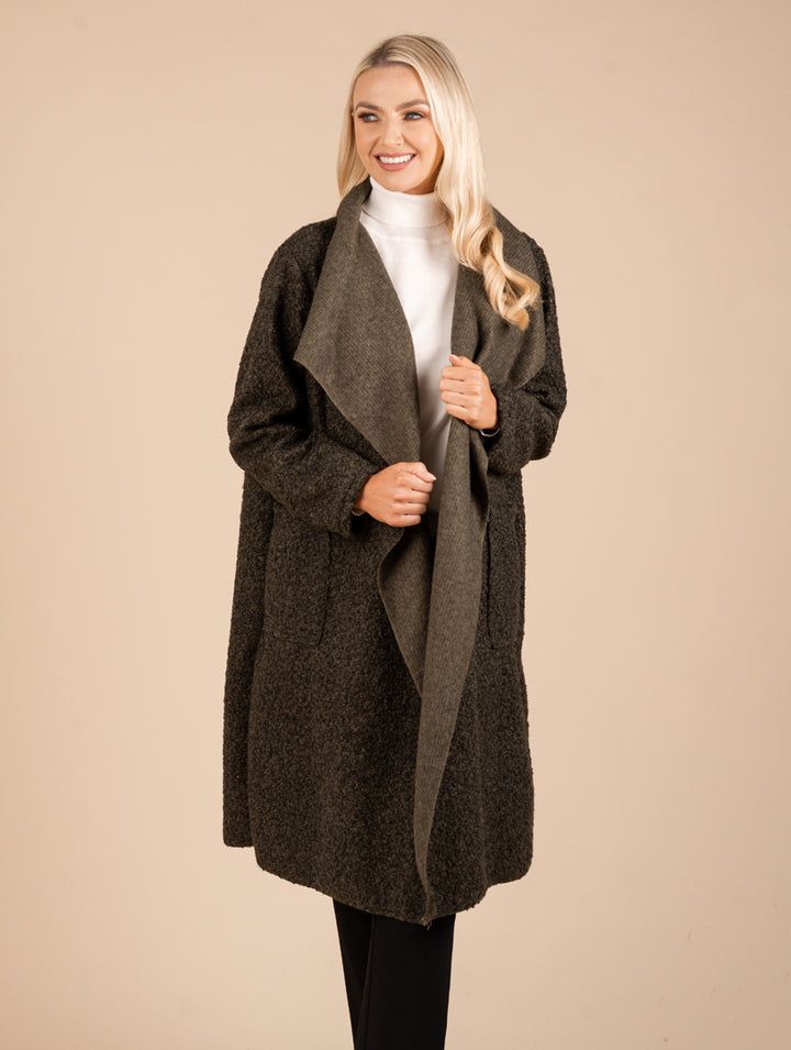Long Wrap Coat - Dark Khaki