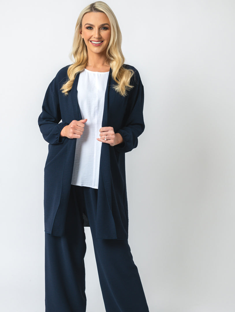 Elasticated Trousers - Navy