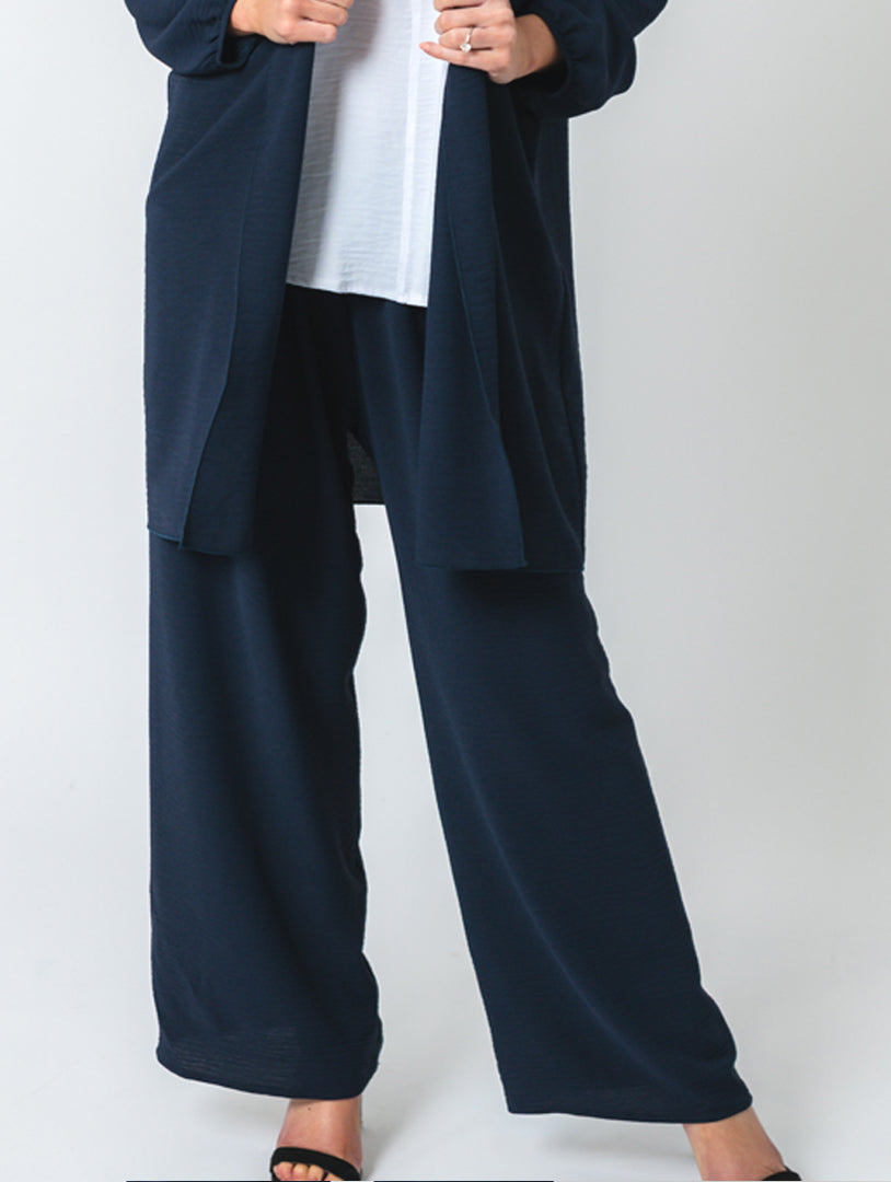 Elasticated Trousers - Navy