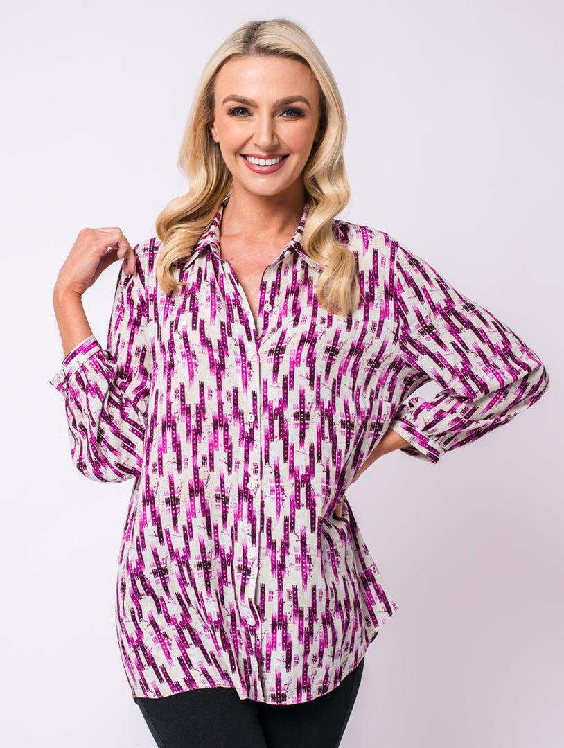 Print Blouse - Fuschia