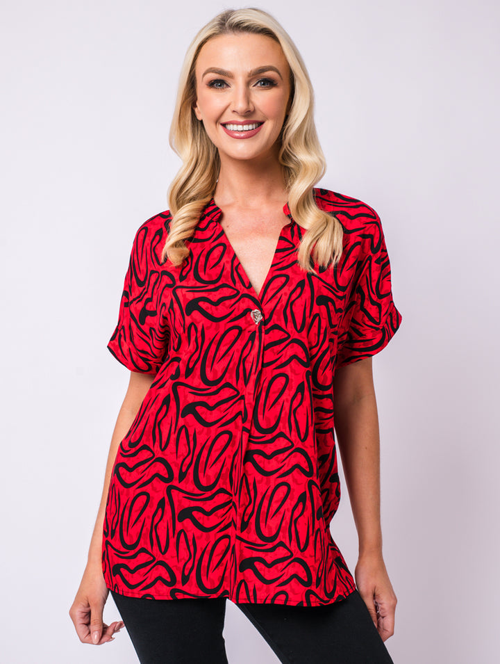 1 Button Top - Red